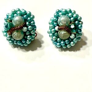 Blue Beaded Earrings